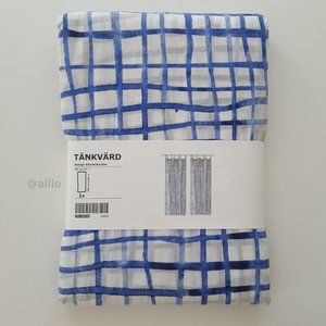 IKEA TANKVARD Curtains, blue white
